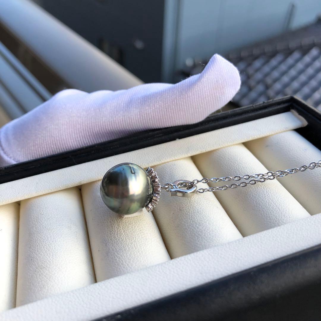 年末感謝価格　特大　黒蝶真珠ネックレス　タヒチ産