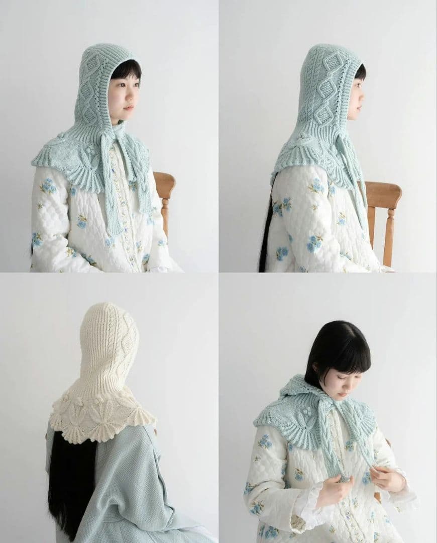 【yuki fujisawa】襟付きバラクラバ 白　ユキフジサワ