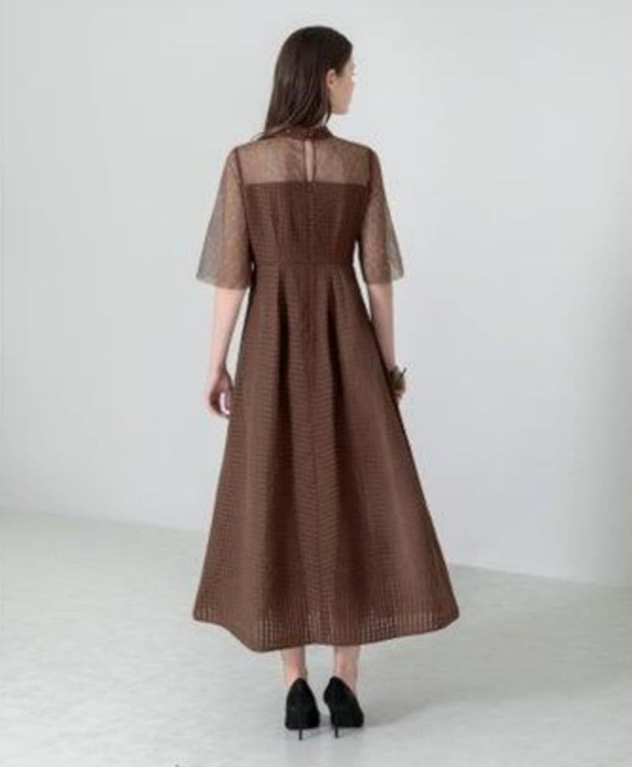 Leja ワッフルワンピース ロング ドレス 結婚式 オケージョン フレア S
