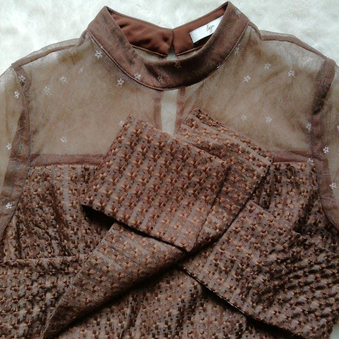 Leja ワッフルワンピース ロング ドレス 結婚式 オケージョン フレア S