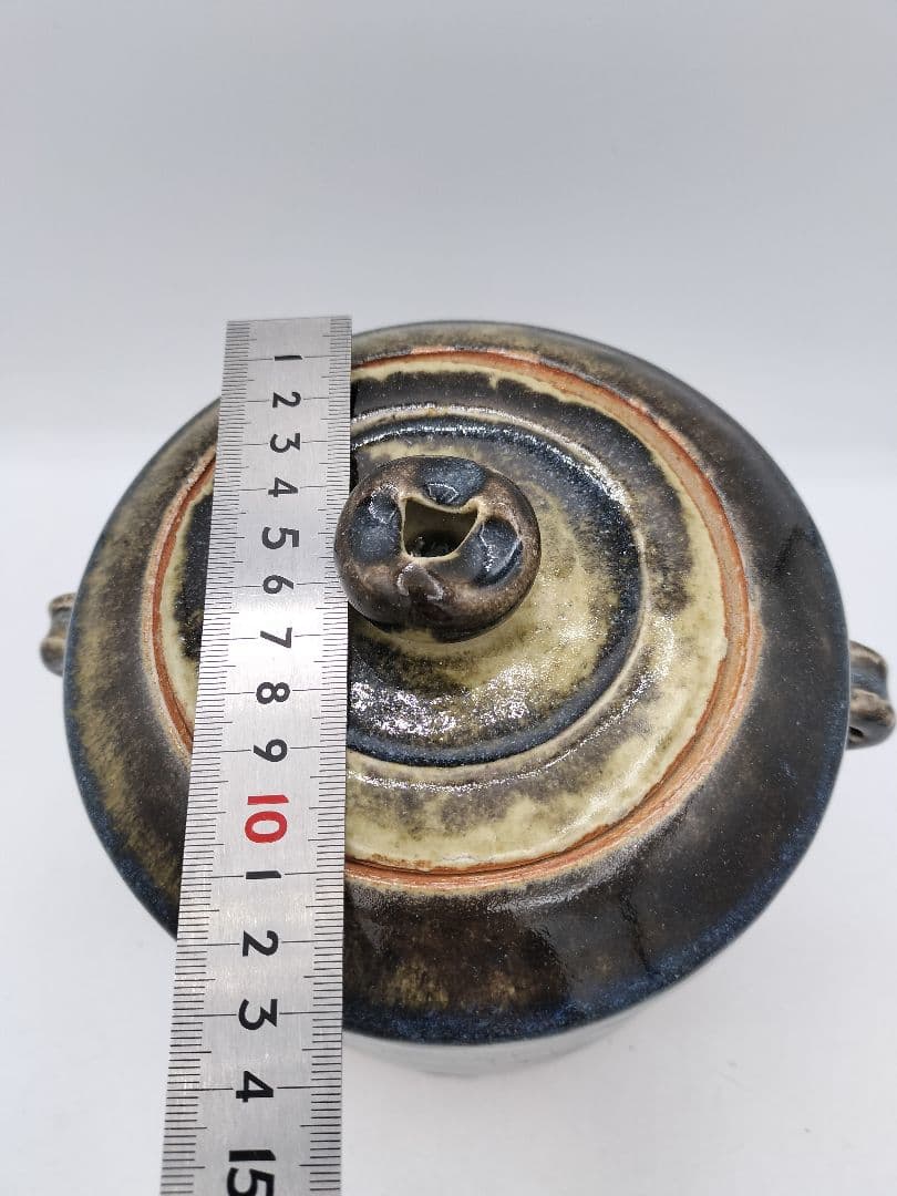 c765 水指 神懸焼 耳付 小豆島 室井香悦 木箱 茶道具 古物