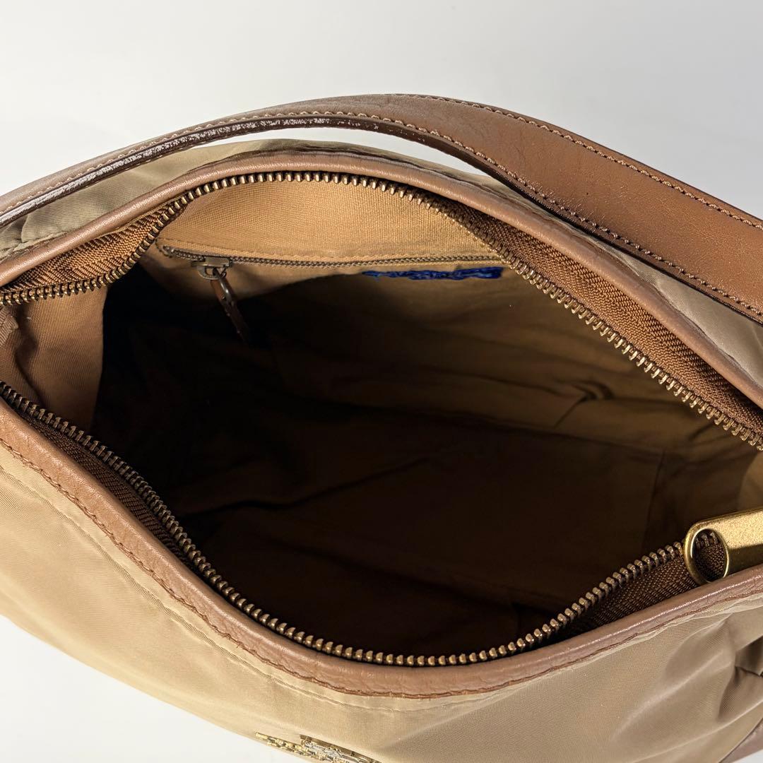 アルビバーバリーブルーレーベル ワンショルダーバッグ ホースロゴ金具